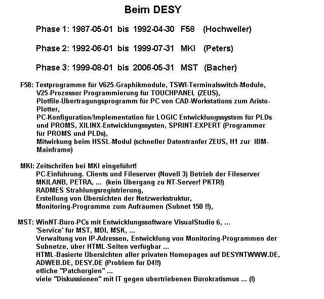 DESY von 1987 bis 2006